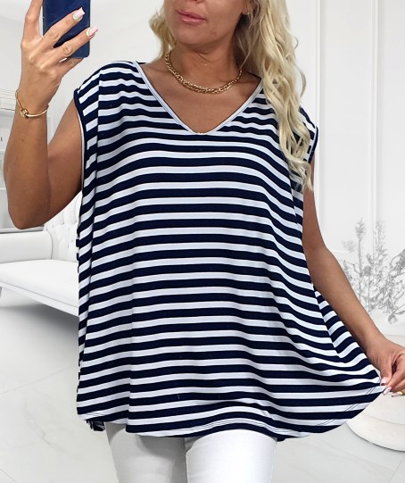 Top damski Big Size Viskoza Paski kod 1906